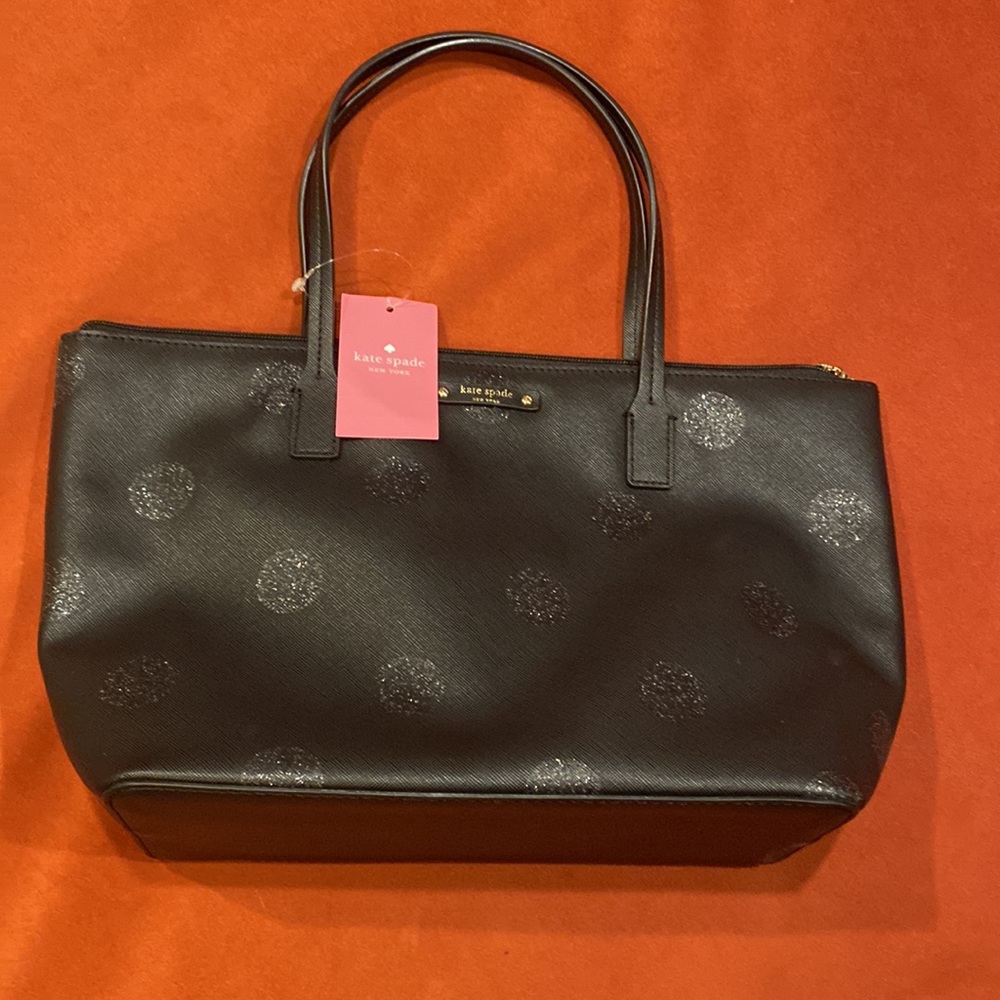 KATE SPADE ♠️ black shoulder bag with silver dots.